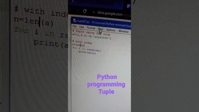 Python programming tuple using for loop example udahran with index