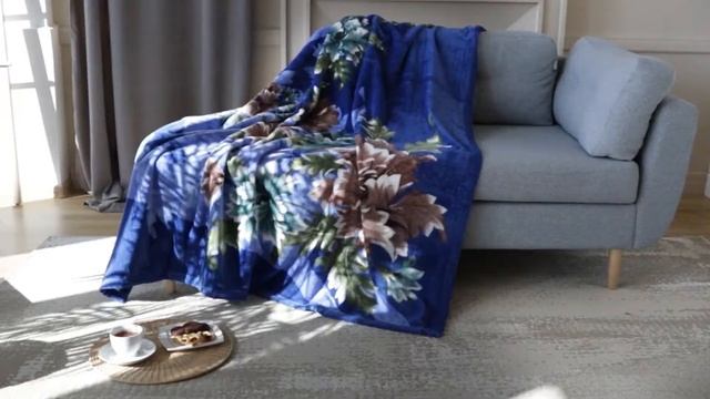 BABY NICE. Плед - покрывало cotvel "Цветы". Хлопковый мех. смотреть онлайн