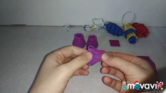 Новорічні іграшки на ялинку своїми руками мк НОВОГОДНИЕ ИГРУШКИ из фоамирана Christmas Ornamets DI смотреть онлайн