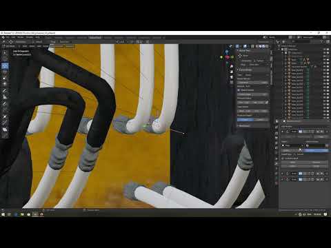 Риг экскаватора в Blender. Часть 4. Риг шлангов./Rigging high pressure hose.