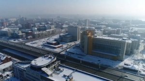 Город Омск с высоты полета. Район ул. Фрунзе Омск, Миллениум Омск