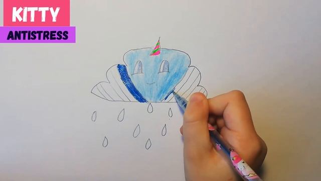 Что делать дома? Рисуем Антистресс Единорог Тучка с Kitty Antistress (Китти Антистресс)