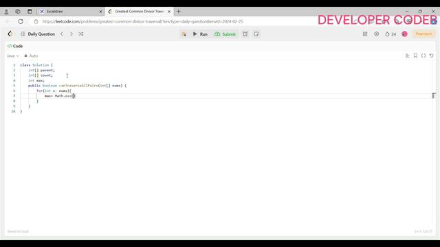 LeetCode 2709: Greatest Common Divisor Traversal | Java Tutorial Step by Step | Developer Coder