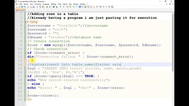 How to insert records in database using php mysql | By using phpmyadmin