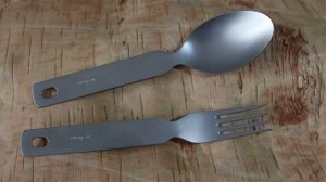 Титановая ложка и вилка для рыбалки