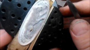 Вставки в рукоять из рога лося .