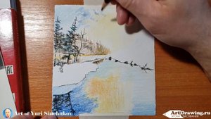 как нарисовать пейзаж цветными карандашами draw a landscape