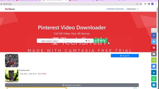 video tutorial per scaricare video sull'app pinterest