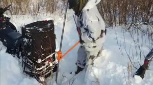 Домкрат для снегохода СПАСАТЕЛЬ в работе ч 1