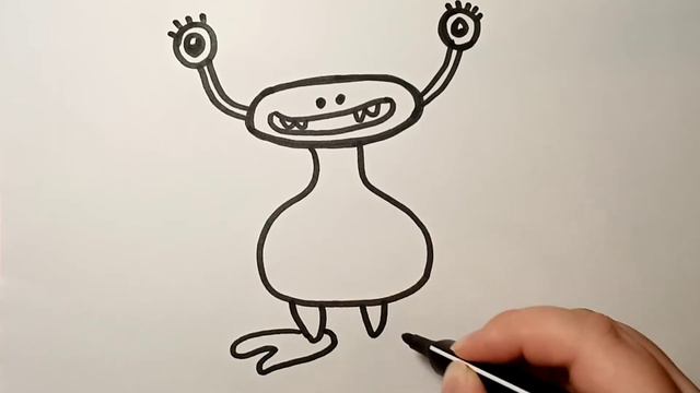 Рисуем монстрика. Рисуем инопланетянина. Рисовать пришельца. Пришелец рисовать как смотреть онлайн