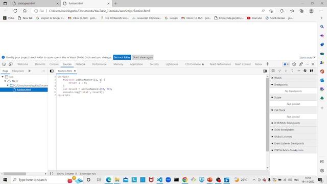 JavaScript Function | Js Function | Parameters passed Js Function | By Naresh Gotte