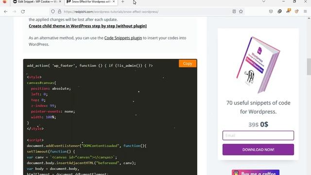 Add Snow Effect to Wordpress in 3 minutes [32] #wordpresstutorial