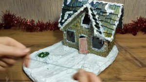 НОВОГОДНИЙ ДОМИК - СВЕТИЛЬНИК ИЗ КАРТОНА. THE LAMP IS MADE OF CARDBOARD. THE CHRISTMAS HOUSE.