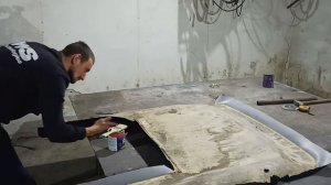 Перетяжка потолка своими руками на Mercedes Benz W124