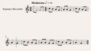 укр. нар. песня "Лиса" - ноты и минусовка для блокфлейты, темп 90