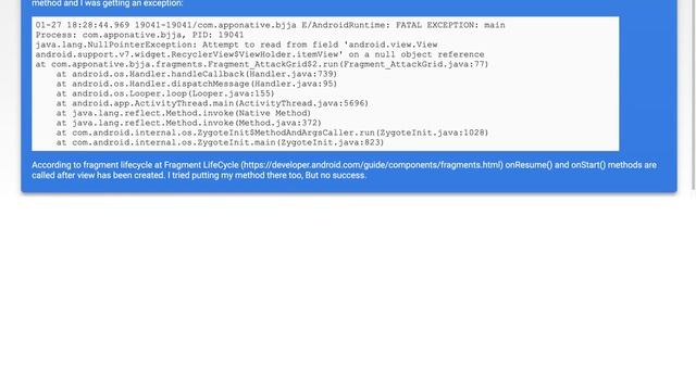 Attempt to read from field 'android.view.View android.support.v7.widget.RecyclerView$ViewHolder.... смотреть онлайн