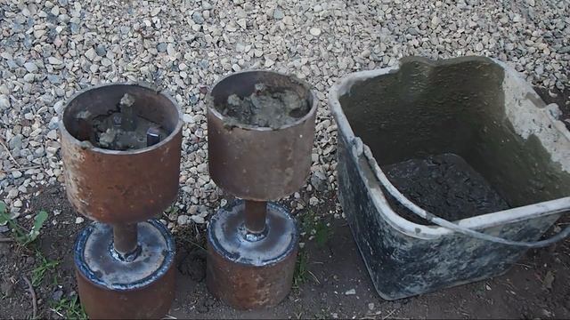 Как сделать гантели своими руками из бетона и стали