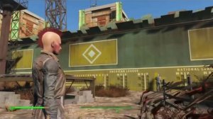 Painting Diamond City wall blue/yellow and what happens afterward - Fallout 4