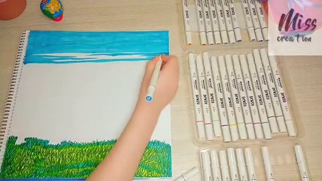 Рисунок маркерами|Пейзаж|Мисс творчество смотреть онлайн
