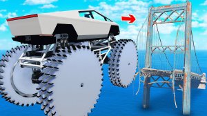 СМОЖЕТ ЛИ ГИГАНТСКИЙ КИБЕРТРАК на ПИЛАХ ПЕРЕЛЕТЕТЬ СЛОМАННЫЙ МОСТ в ГТА 5 МОДЫ ЭКСПЕРИМЕНТЫ в GTA 5