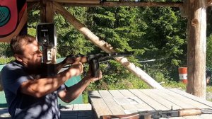 Стрельба из ППШ в замедленной съемке