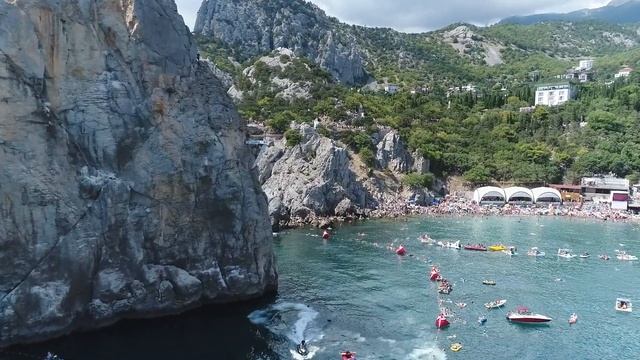 Съемка Кубка мира по клифф-дайвингу Crimea Cliff Diving World Cup с коптера