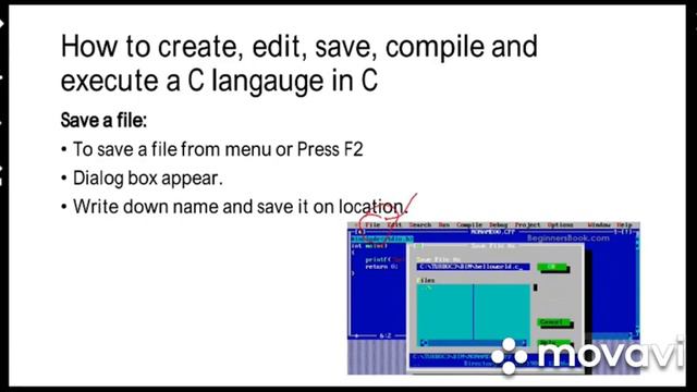 Computer: How to create edit save compile and execute a c program