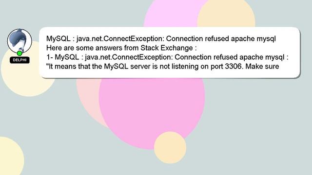 MySQL : java.net.ConnectException: Connection refused apache mysql смотреть онлайн