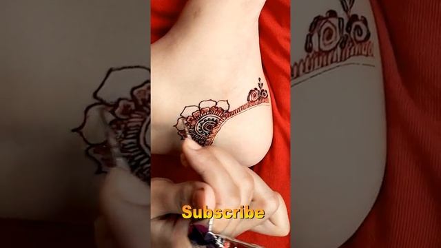 Floral Arabic Feet Mehndi Design 2021| New Easy leg mehndi designs by Niger/#Shorts