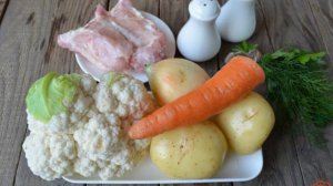 Суп из цветной капусты на мясном бульоне