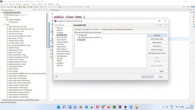 Selenium 4  - Configuring Traditional Java Project with Jar files