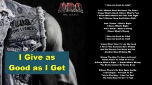 i give as good as i get -- song - U.D.O. - The Legacy 2022 #udo #thelegecy