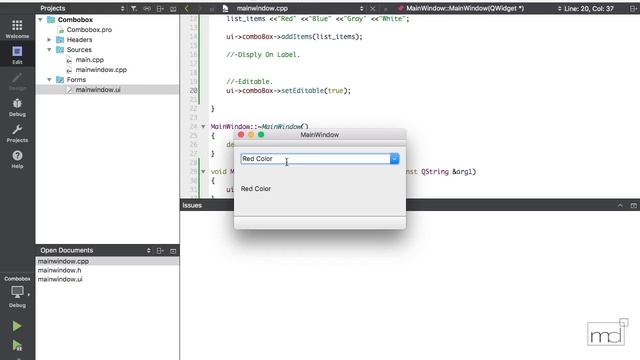 QComboBox | Insert Items | Add Icon | Editable QComboBox| (Qt C++ Tutorial 015) смотреть онлайн