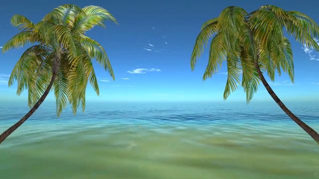 Спокойная музыка с видом моря и пальмами/Музыка аква релакс для души и тела
