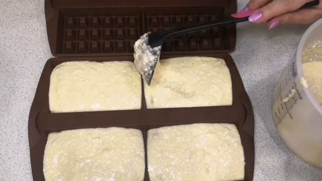 Творожные вафли. Силиконовая форма Tupperware.