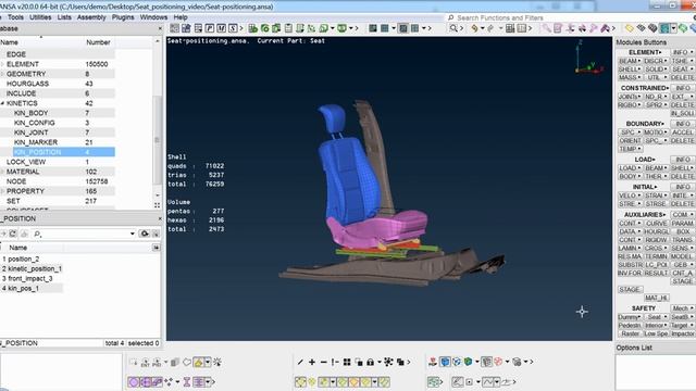 Seat Positioning capabilities in ANSA