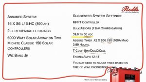 Rolls Battery Engineering - Midnite Solar equipment programming for flooded lead-acid batteries.