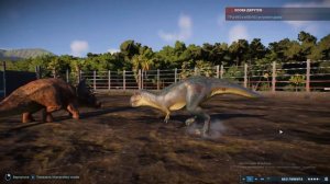 трицератопс vs хищных динозавров (Jurassic World Evolution 2)