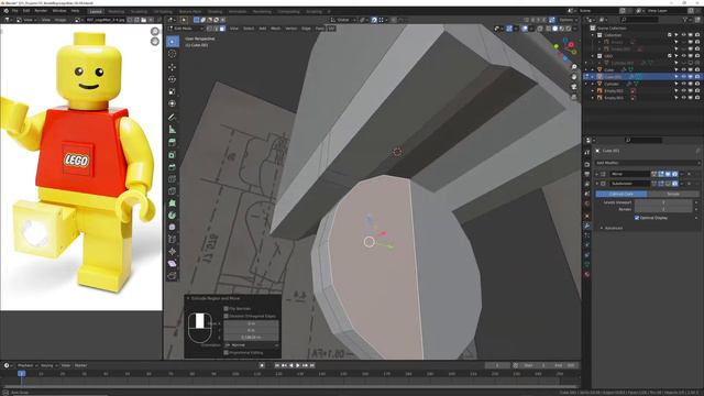 Моделирование человечка-лего. Часть 2. Тазовая деталь.. смотреть онлайн