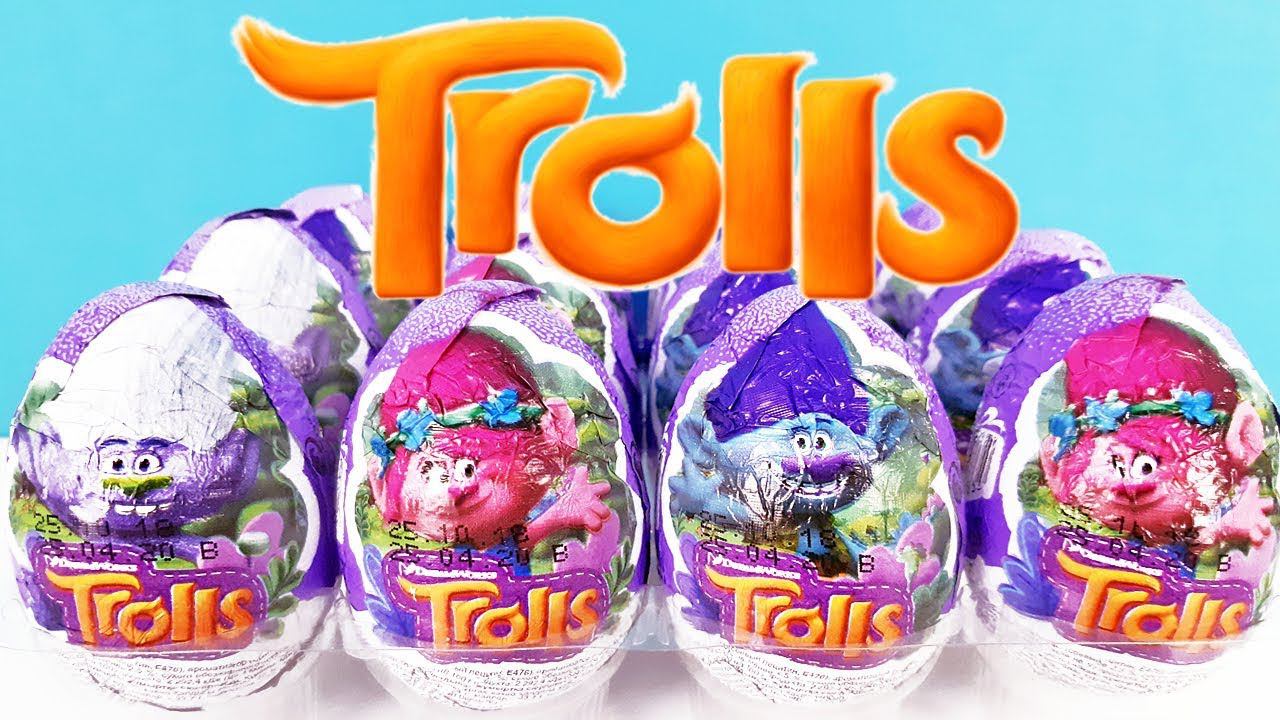 ТРОЛЛИ шоколадные яйца СЮРПРИЗЫ и ИГРУШКИ из мультиков, новая серия Trolls Surprise eggs unboxing