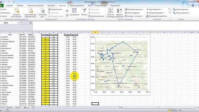 Задача Коммивояжёра в Excel и AnyLogic