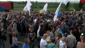 Бывший губернатор Одесской области Михаил Саакашвили выступил в Киеве на митинге своих сторонников