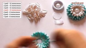 Резинки для волос из узкой ленты 0,6 см. Канзаши. МК. /DIY. Kanzashi. Scrunchy.