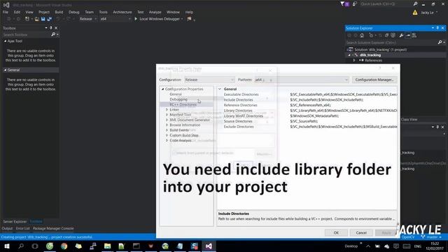 Install dLib and Create Lib C++ project Visual Studio Project