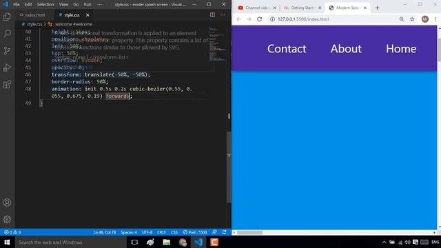 Splash Screen Animation Using Only Html & CSS | CSS Animation Tutorials