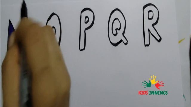 Learn Alphabet ABCDEFLMNOPQR with Drawing & Coloring for Kids| Easy Draw and Paint Alphabets| N to