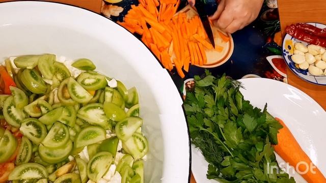 ???Маринованные зеленые помидоры с  виноградным уксусом.??Yaşıl pamidor turşusu,üzüm sirkəsiylə