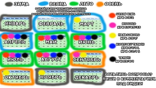 Удобрения для бонсай! Когда удобрять бонсай? Схема удобрения бонсай на весь год! Bonsai fertilizer.