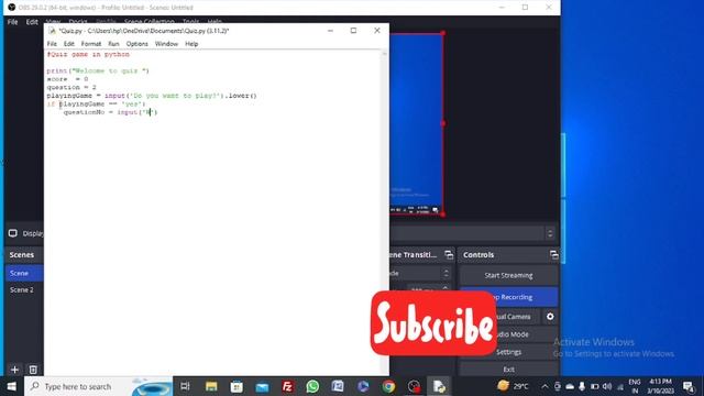 Python Quiz Game for beginners | Simple program to read input from console#python#quizgames