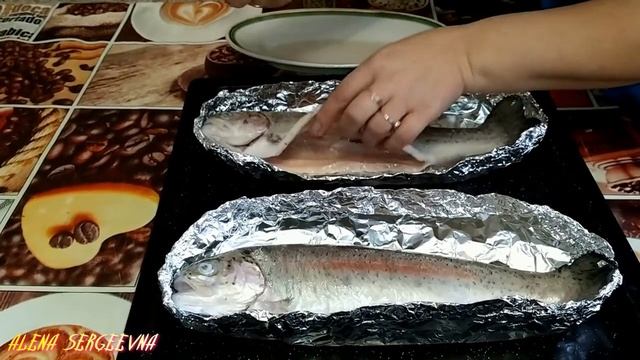 ЗАПЕЧЕННАЯ В ФОЛЬГЕ ЦАРСКАЯ РЫБА  РАДУЖНАЯ ФОРЕЛЬ  #форель #рыба #рецептрыбы